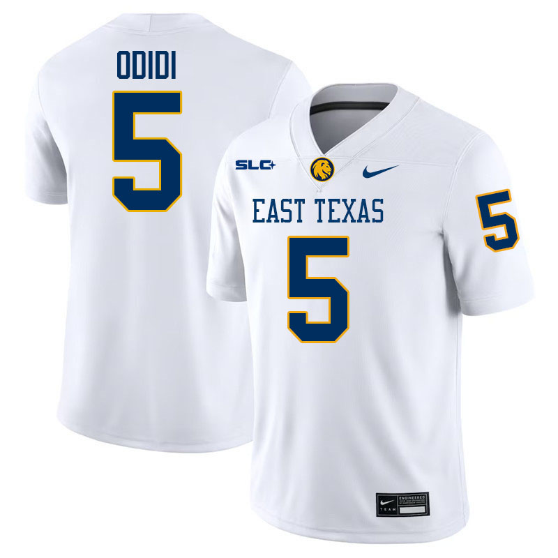 East Texas A&M Lions #5 Paul Odidi College Football Jerseys,Uniforms-White